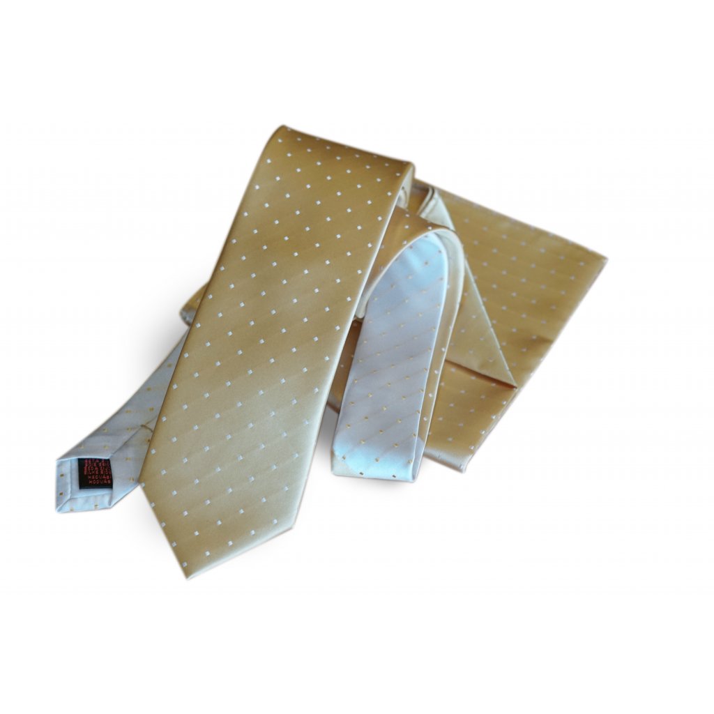 Silk twin gold-white tie