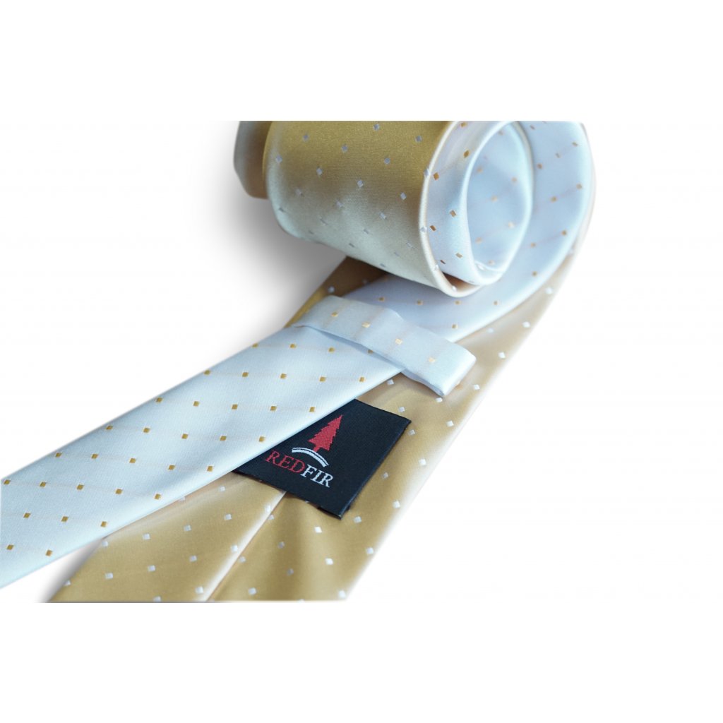 Silk twin gold-white tie