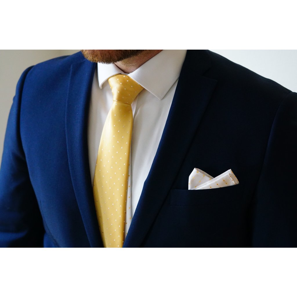 Silk twin gold-white tie